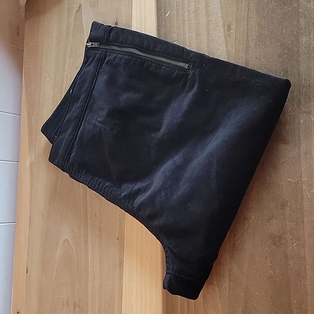 GAP Side Zip Legging Black Velvet Pants Size 12/31